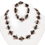 Armkette + Halskette 7057 - Muranoglas & Süßwasserperlen